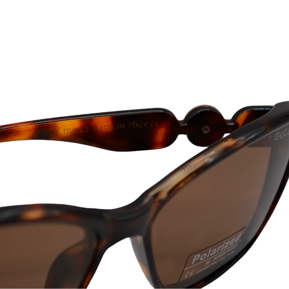 Gucci Women’s Sunglasses | Brown Tortoise Frame | Polarized Brown Lens | Italy - Picture 9 of 14